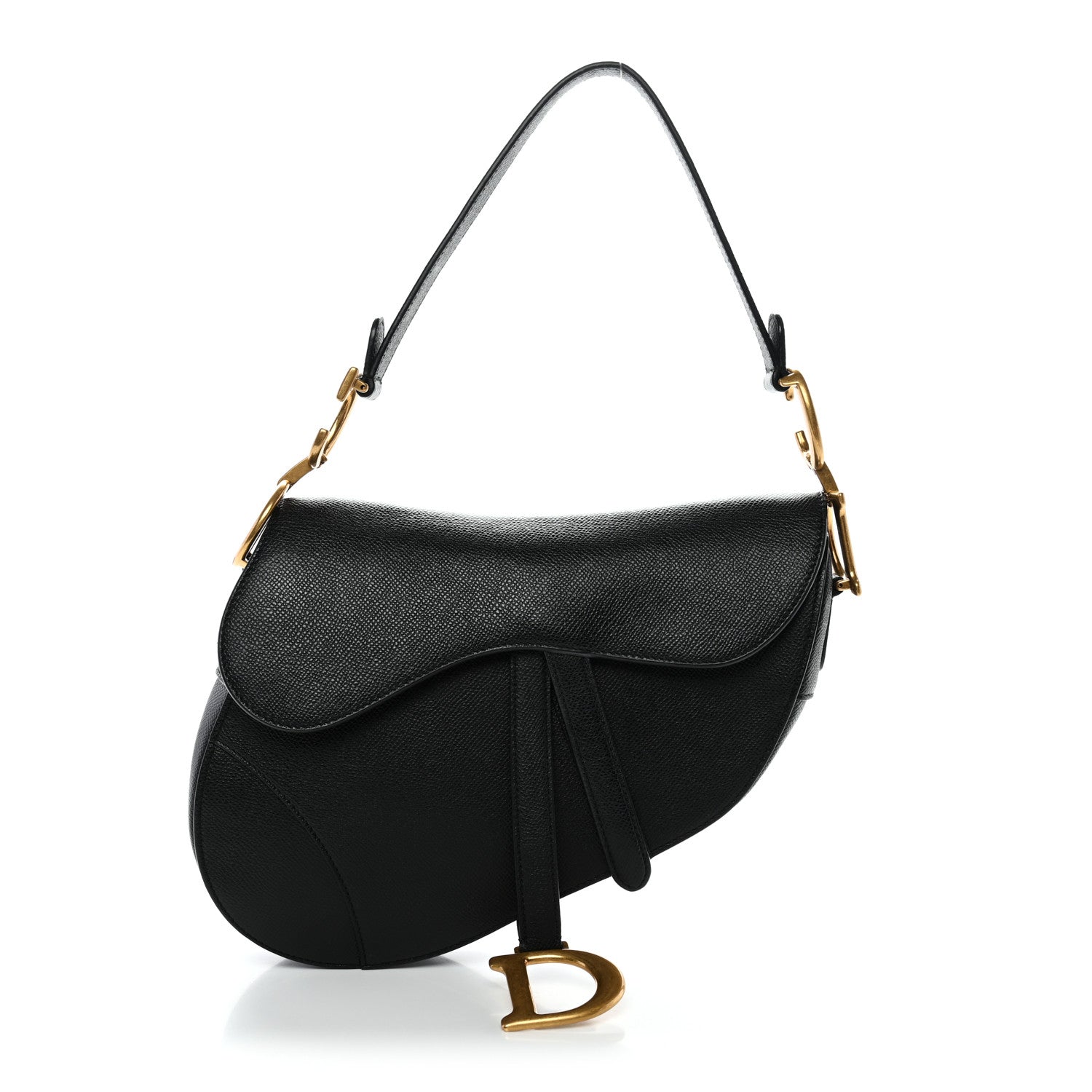 Christian Dior Grained Calfskin Saddle Bag Black 1 of 11