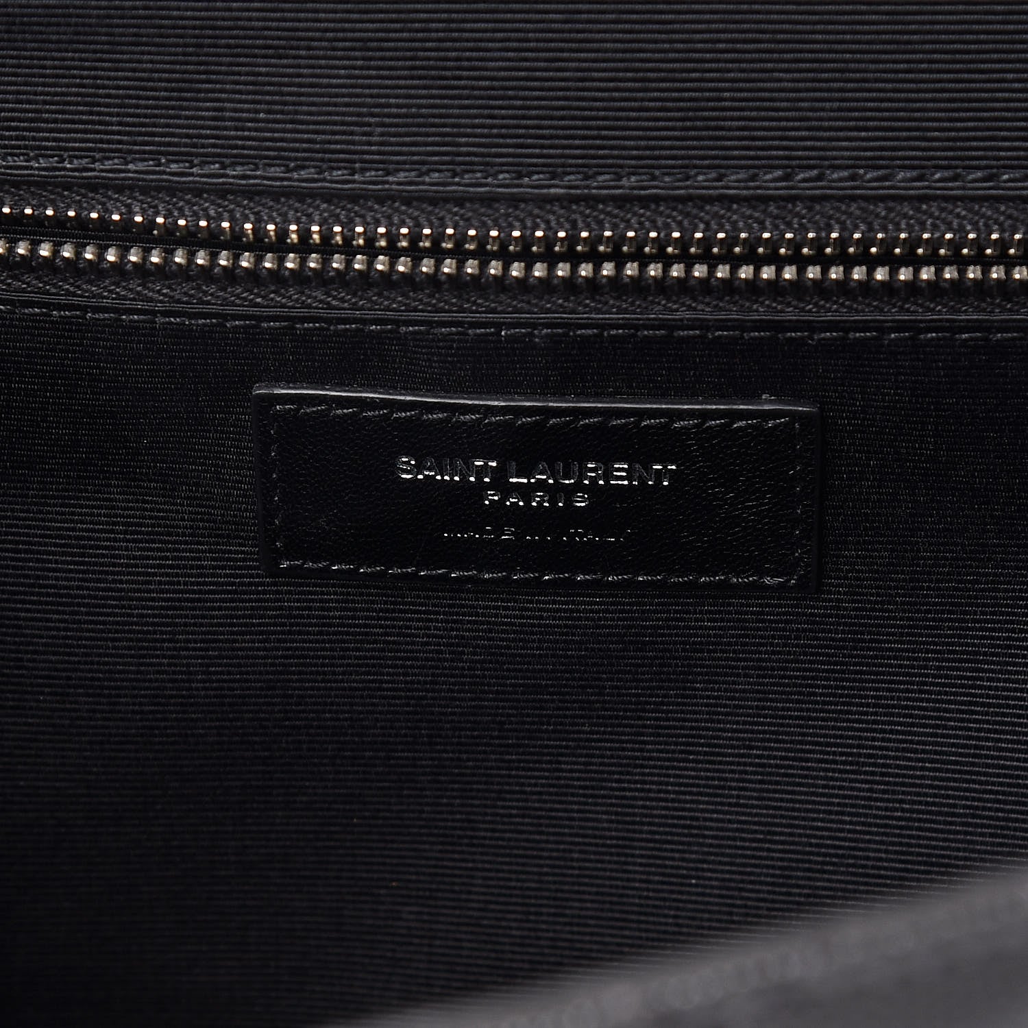 Saint Laurent Grain De Poudre Matelasse Chevron Large Monogram Satchel Asphalt 6 of 9