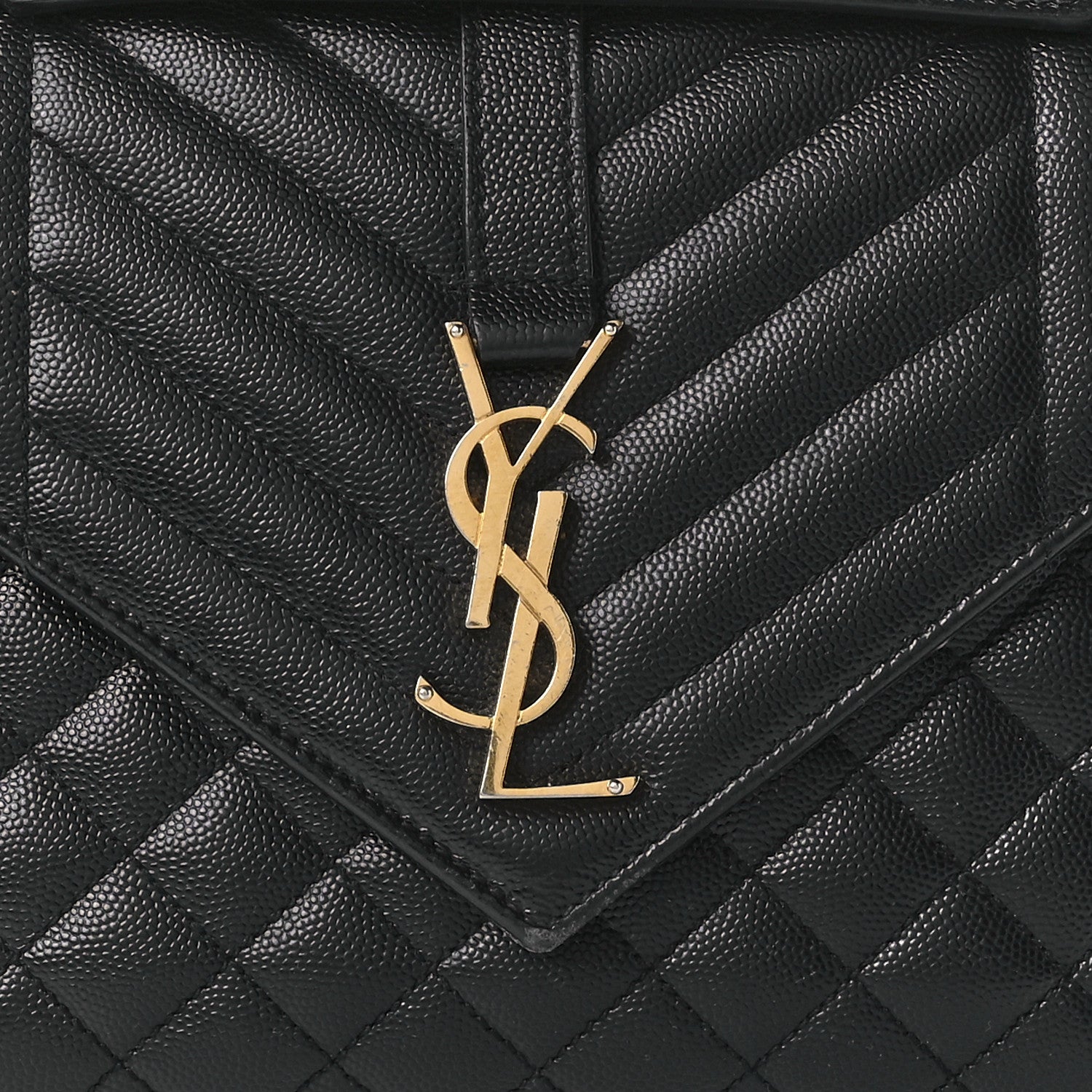 Saint Laurent Grain De Poudre Textured Mixed Matelasse Triquilt Medium Monogram Satchel Black 10 of 11