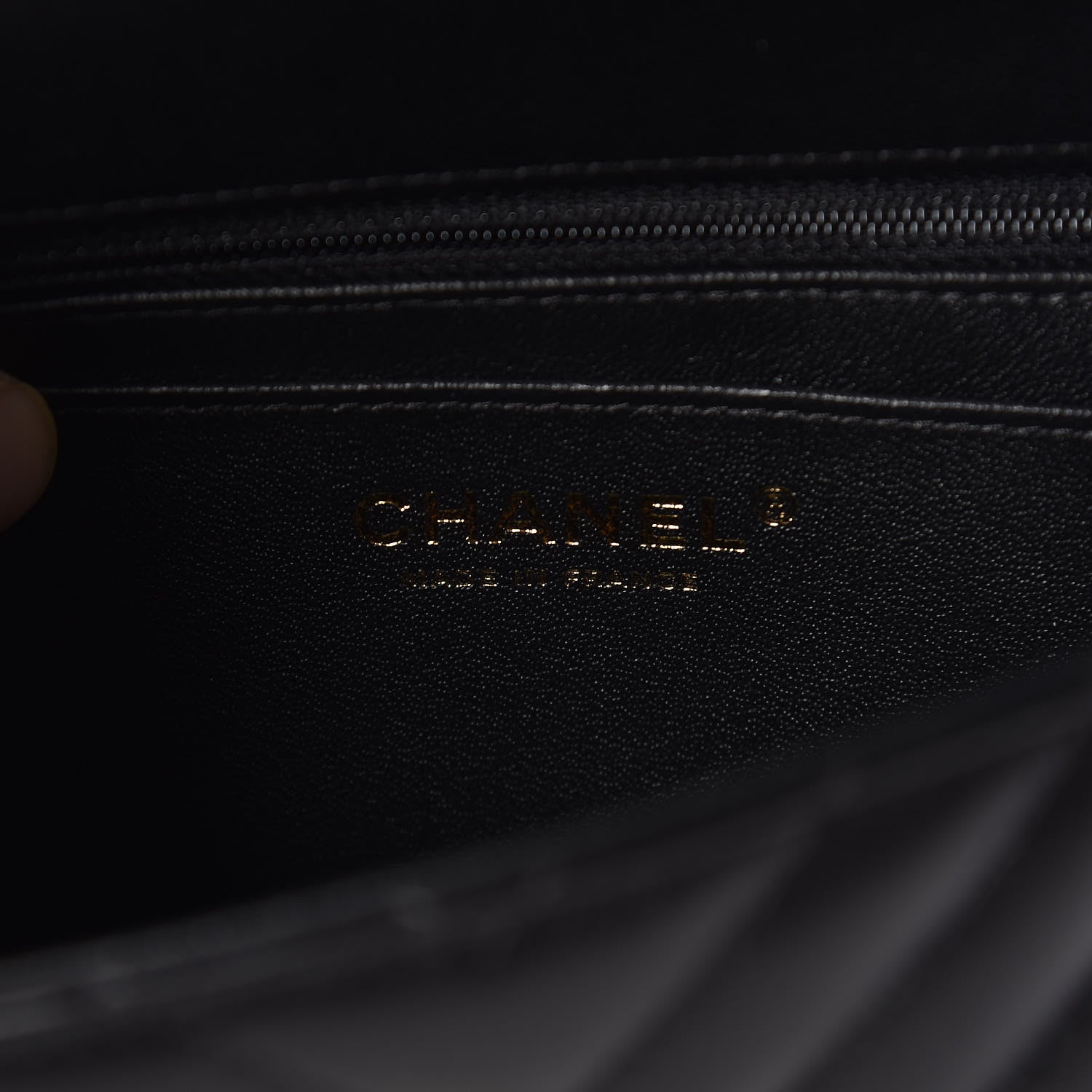 Chanel Lambskin Chevron Quilted Mini Rectangular Flap Black 8 of 10