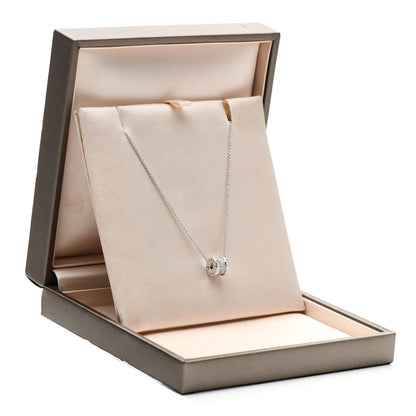 Bulgari 18K White Gold Diamond Small B.Zero1 Pave Pendant Necklace 7 of 7