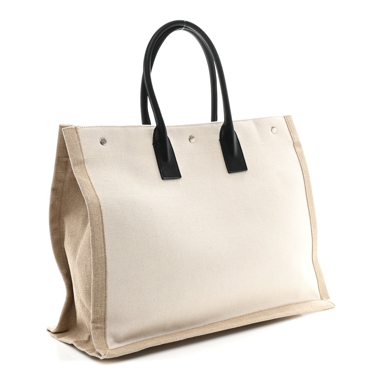 Linen Calfskin Rive Gauche Tote Optic White