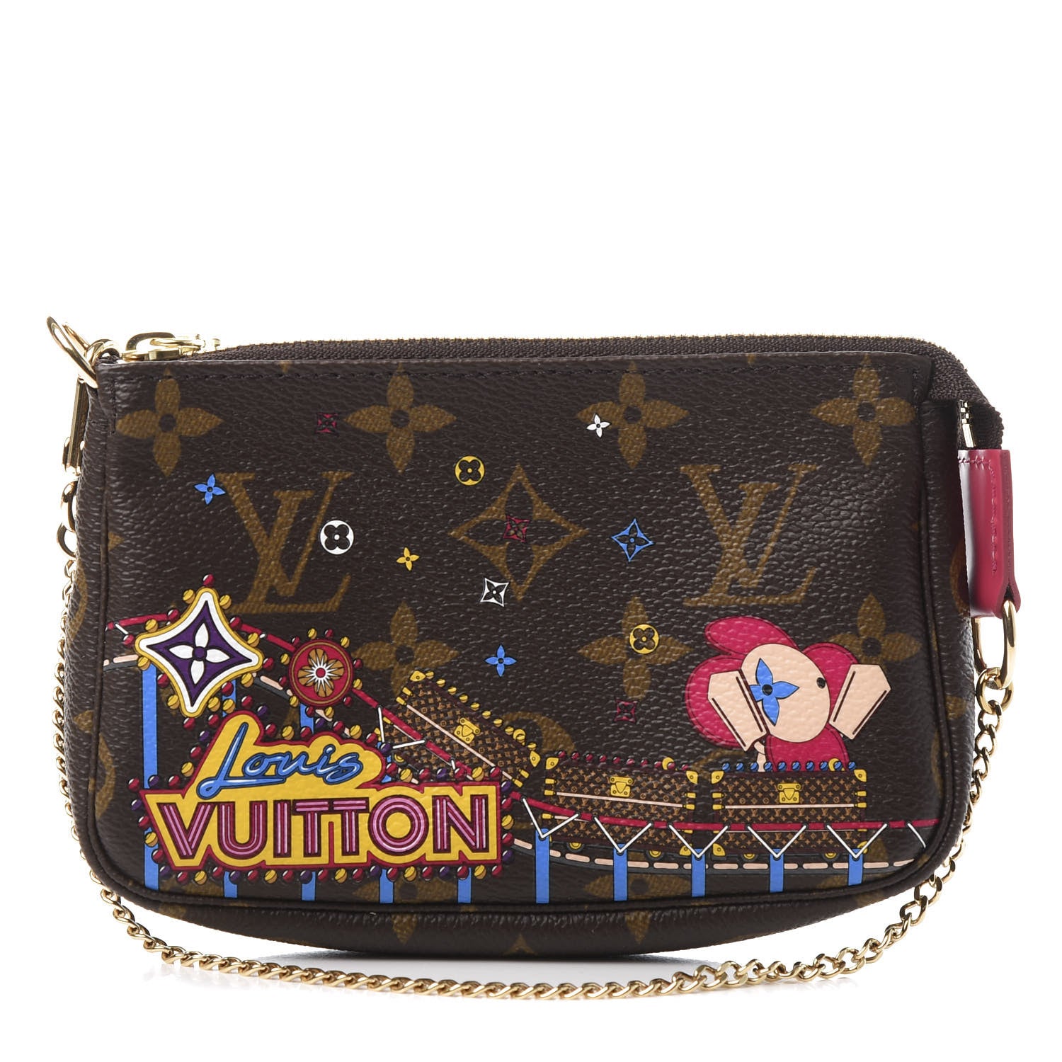 Louis Vuitton Monogram 2020 Christmas Animation Roller Coaster Mini Pochette Accessories Pivoine 1 of 10