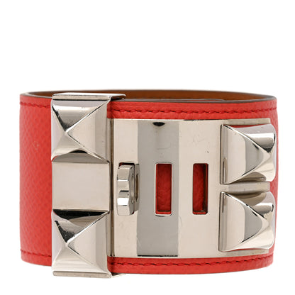 Hermes Epsom Collier de Chien CDC Bracelet S Rouge Pivoine 3 of 5