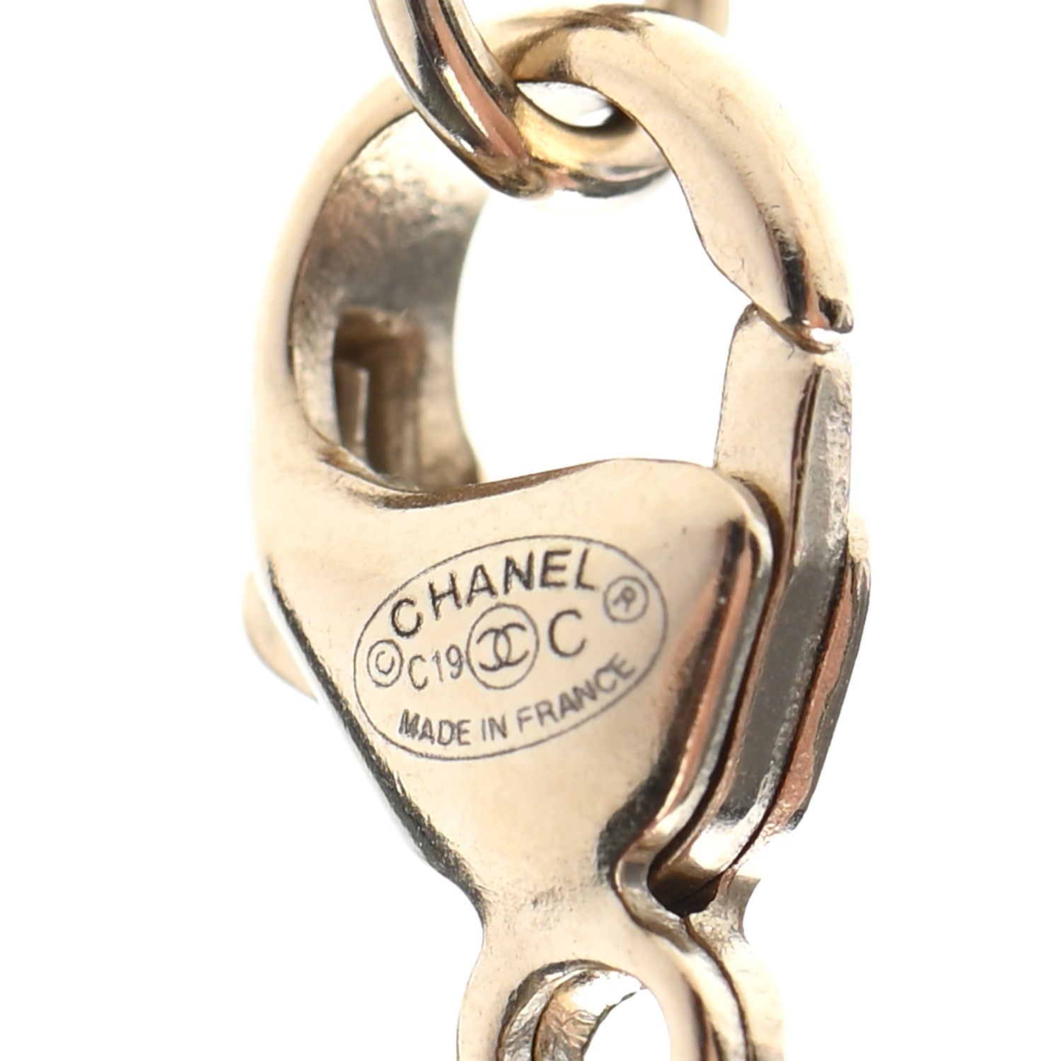 Chanel Pearl Crystal Snow Splash CC Pendant Necklace Light Gold 6 of 6