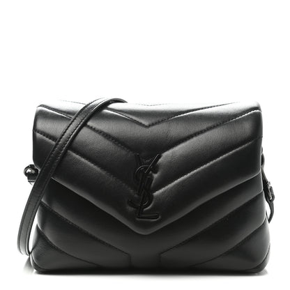 Saint Laurent Calfskin Y Quilted Monogram Toy Loulou Crossbody Bag Black 1 of 11