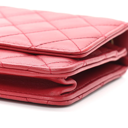 Chanel Lambskin Quilted Trendy CC Wallet On Chain WOC Red 9 of 9