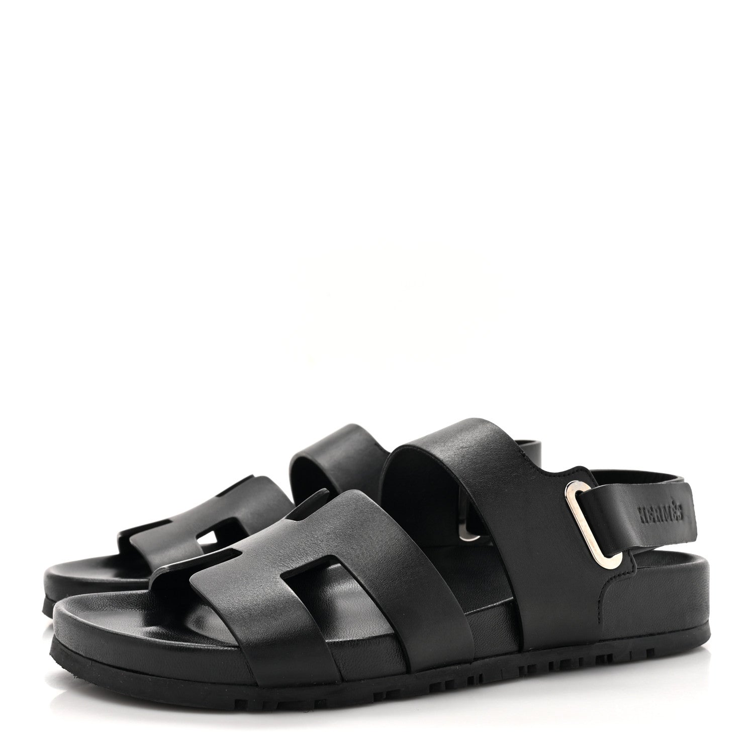 Hermes Calfskin Womens Takara Sandals 35 Black 3 of 10