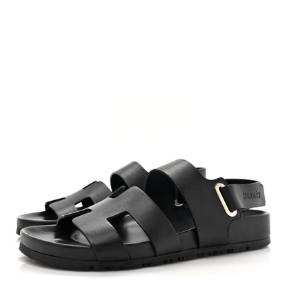 Hermes Calfskin Womens Takara Sandals 35 Black 3 of 10