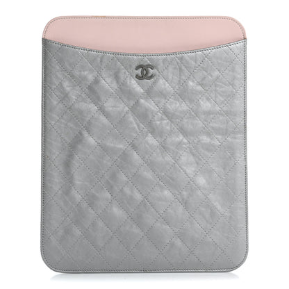 Chanel Metallic Aged Calfskin Brilliant iPad Case Silver 1 of 12