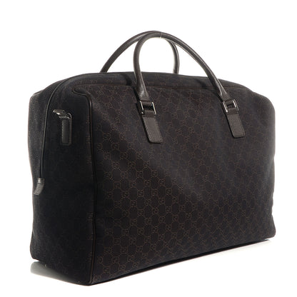 Gucci Denim Monogram Large Carry On Duffle Dark Brown 3 of 7