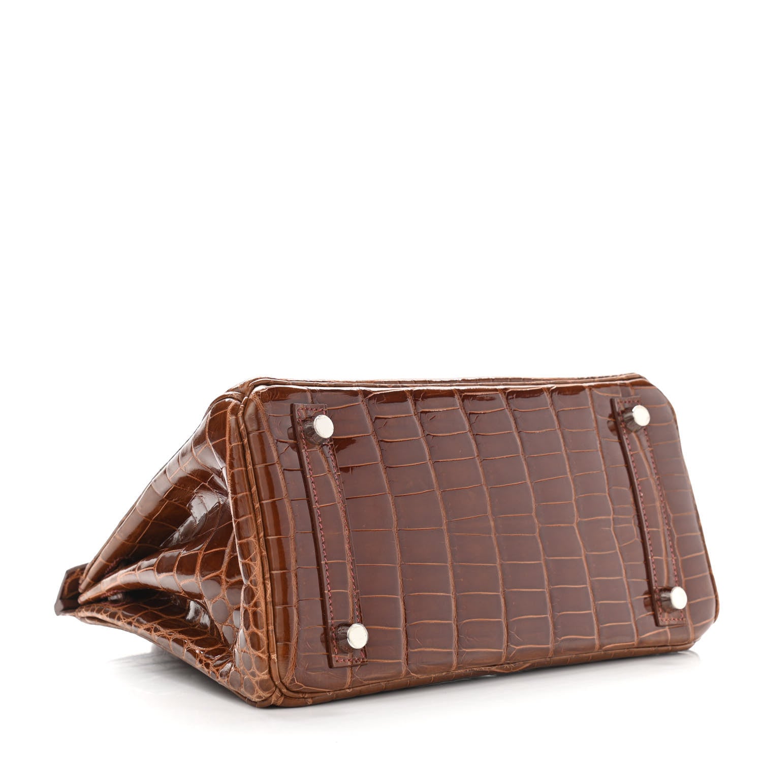 Hermes Shiny Niloticus Crocodile Birkin 25 Miel 4 of 11