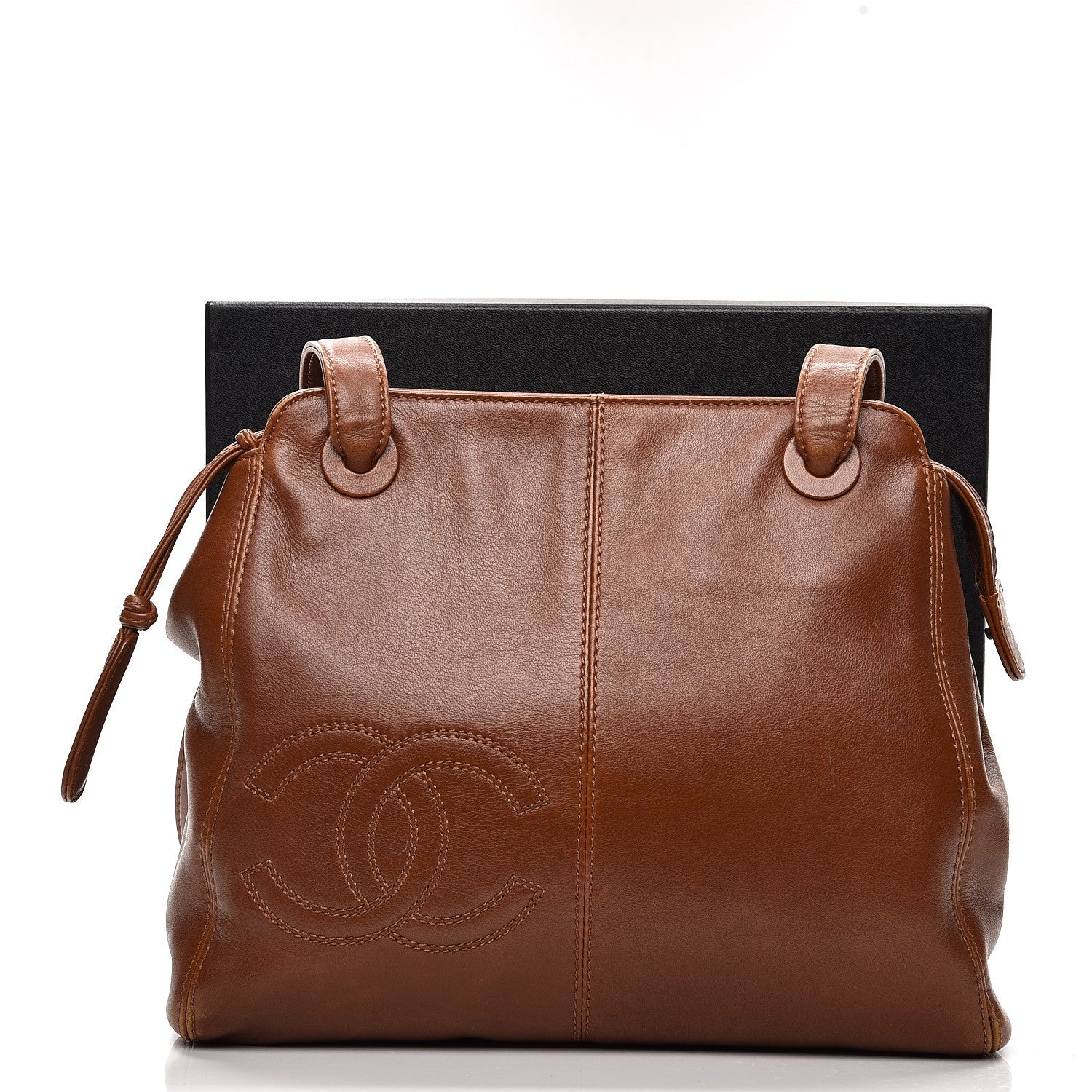 Chanel Lambskin CC Tote Brown 8 of 14