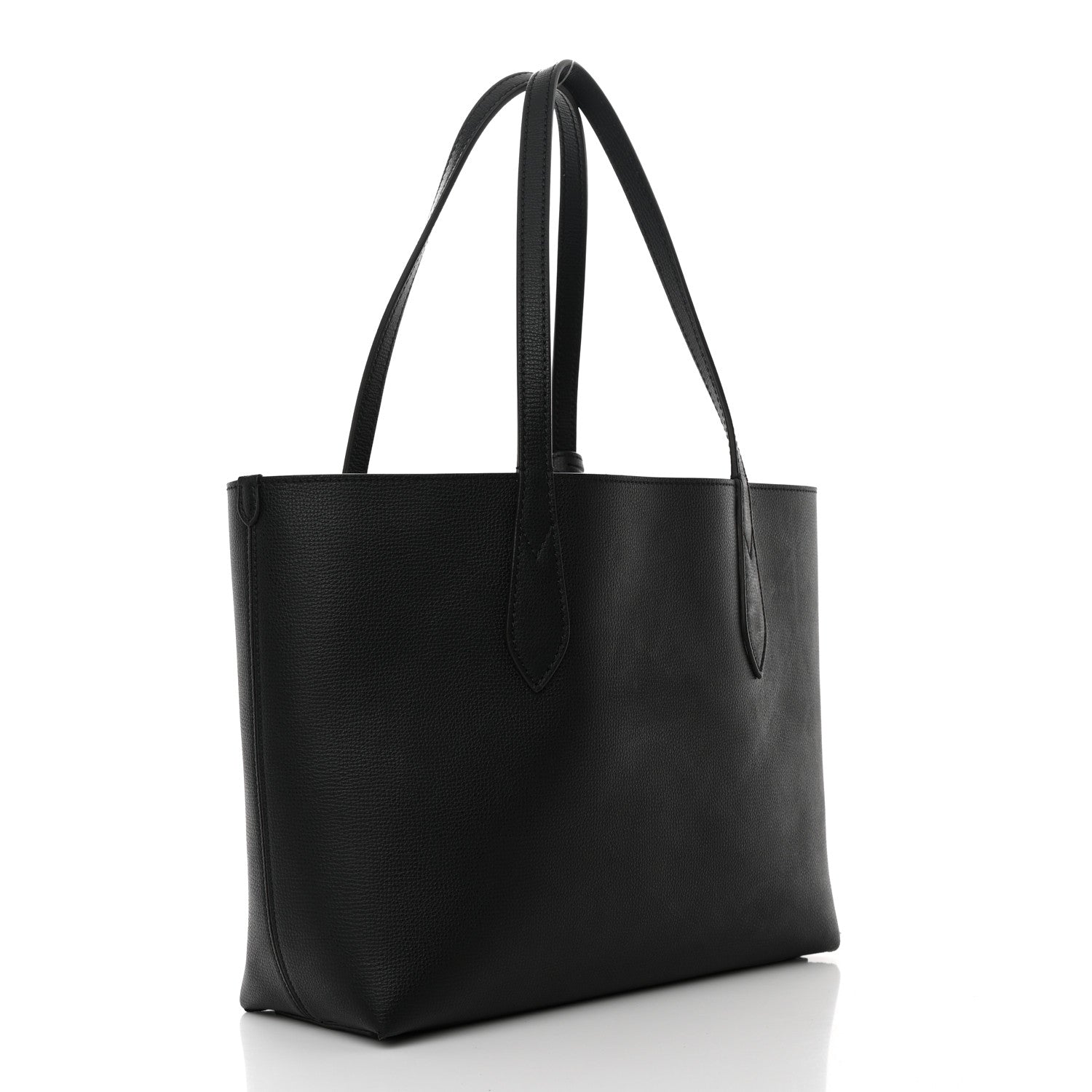 Burberry Grainy Calfskin Haymarket Check Medium Reversible Tote Black 5 of 18