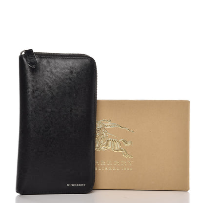 Burberry London Grainy Calfskin Renfrew Long Zip Around Wallet Black 9 of 9
