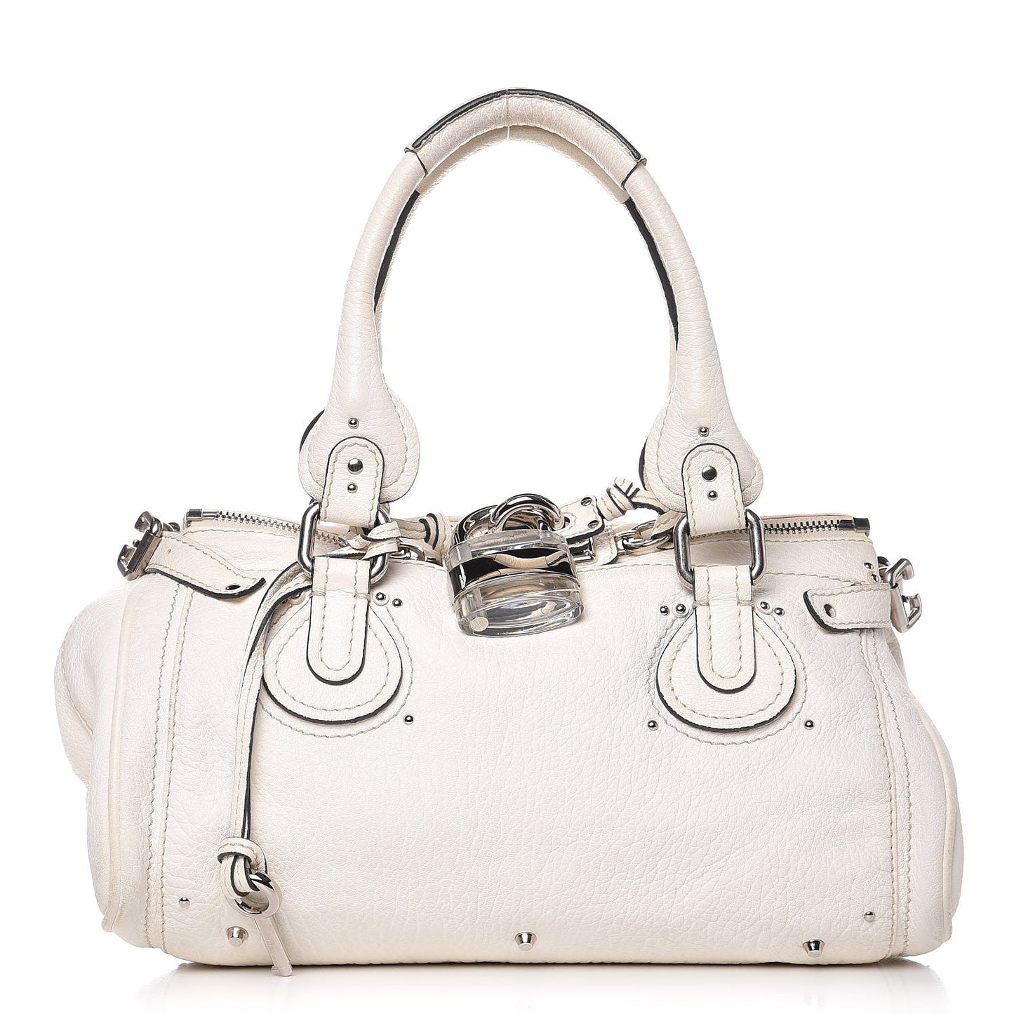 Calfskin Medium Paddington Satchel White