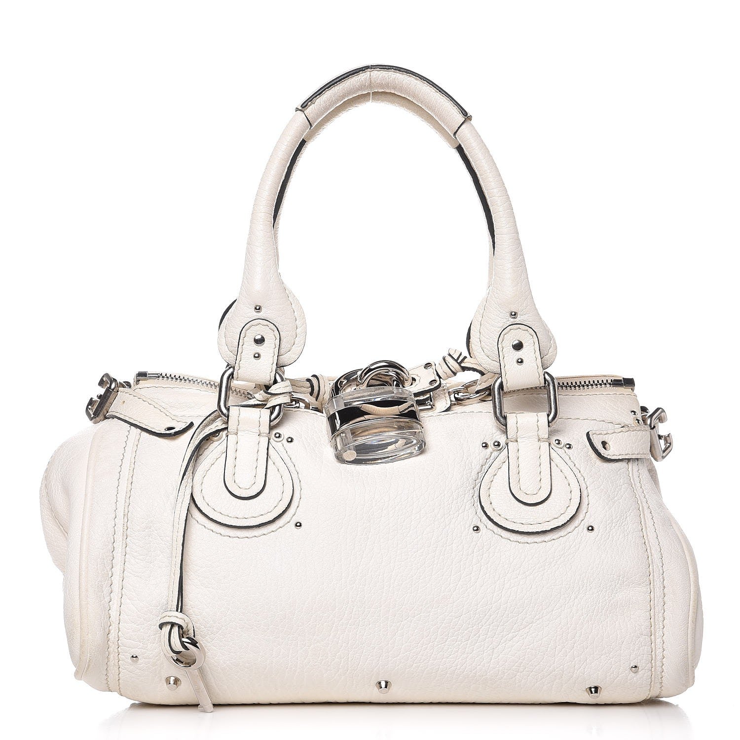 Chloe Calfskin Medium Paddington Satchel White 1 of 17