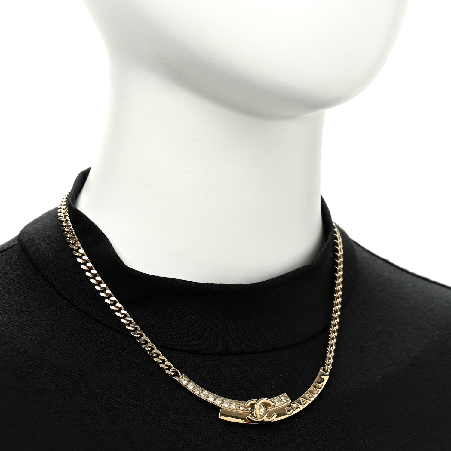 Chanel Crystal CC Choker Necklace Gold 2 of 6