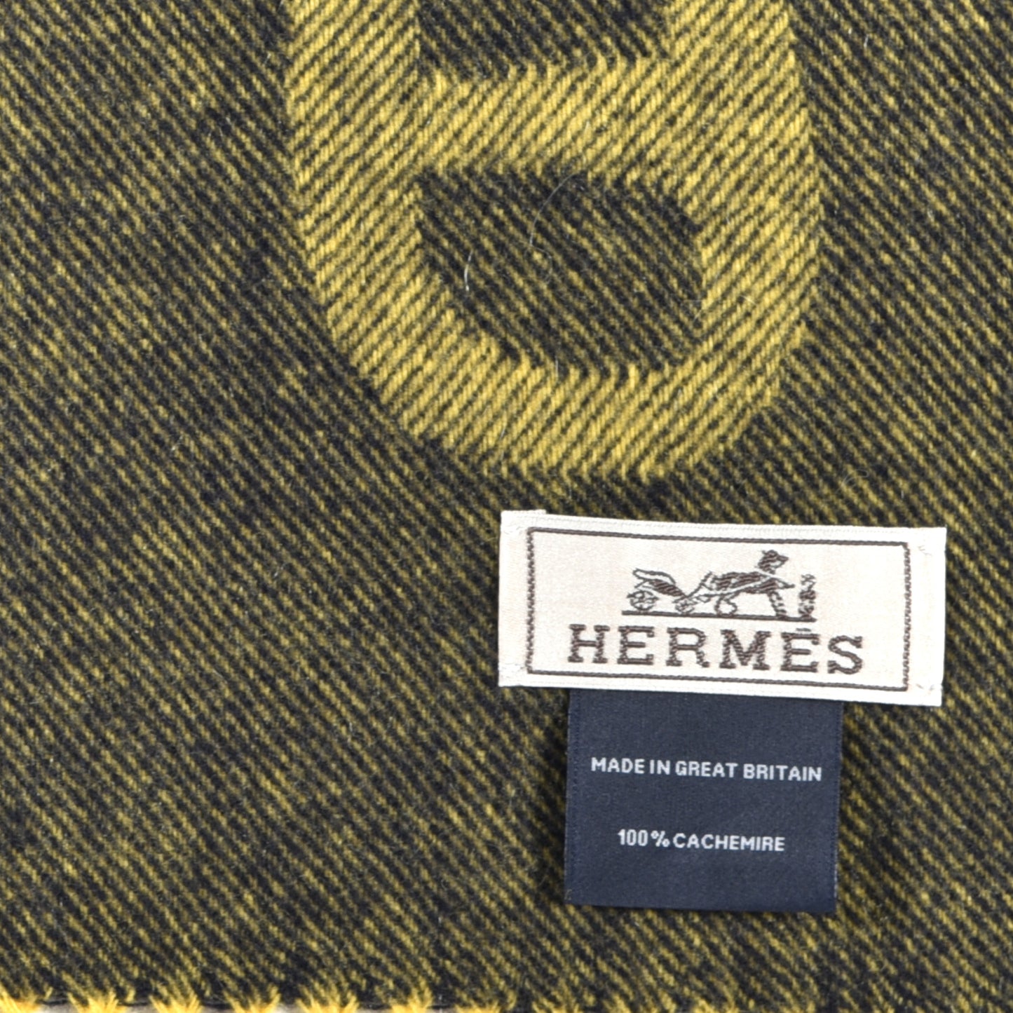Cashmere Crazy Chain Muffler Marine Jaune D'Or
