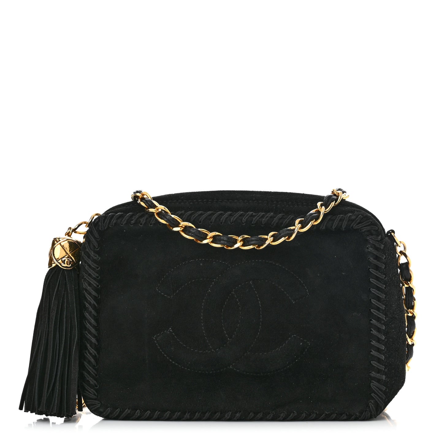Suede CC Tassel Camera Case Black