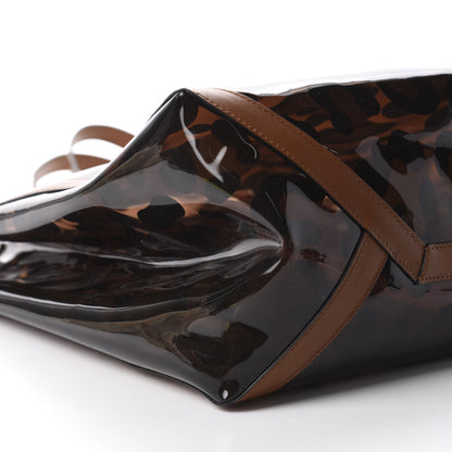Valentino Garavani PVC Leopard Print Large Rockstud Shopping Tote Brown 6 of 9