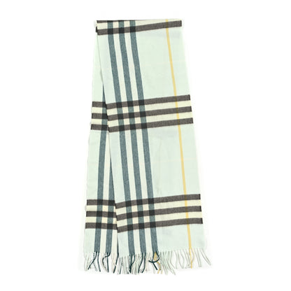 Burberry Cashmere Contrast Check Fringe Scarf Breeze 2 of 3