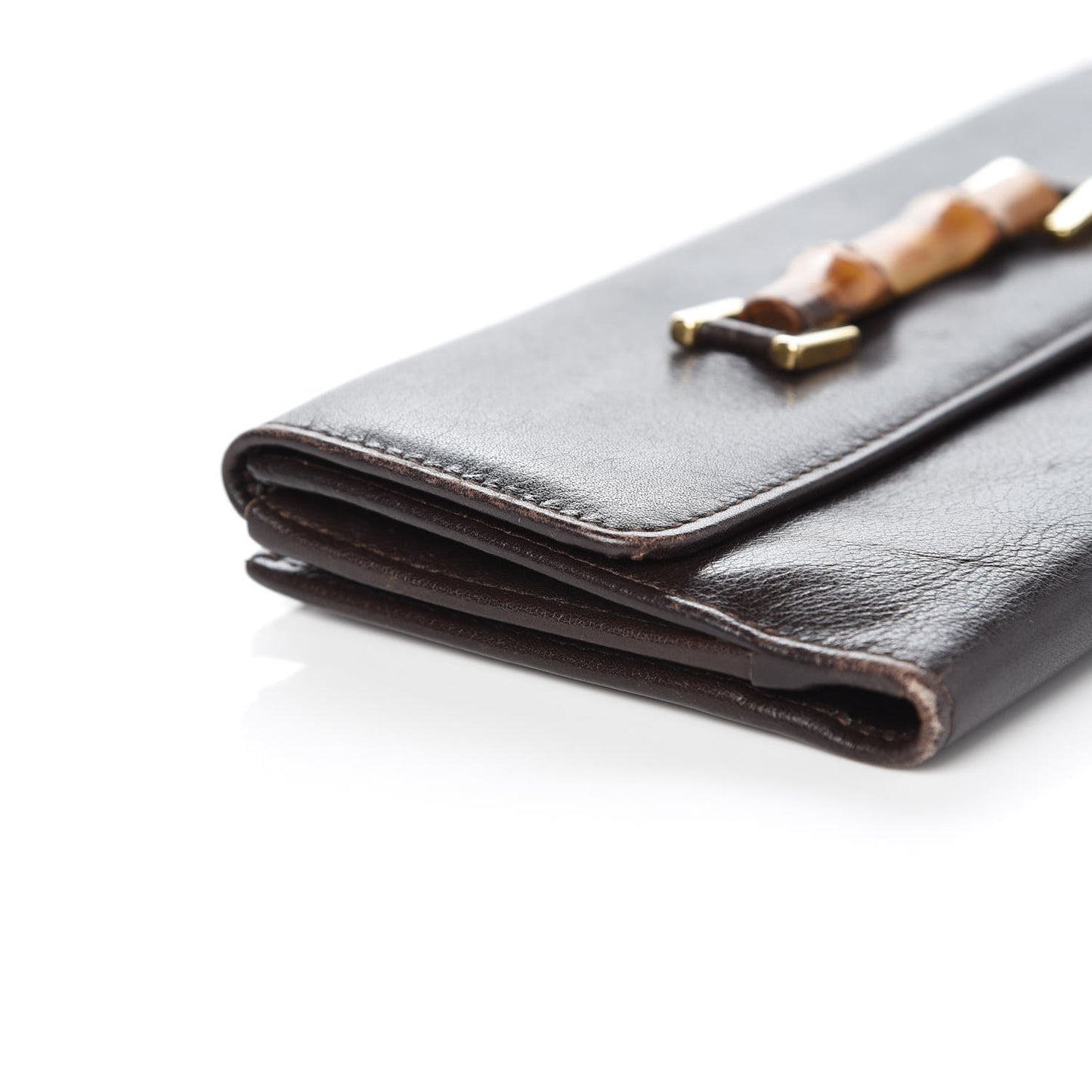 Calfskin Bamboo Continental Wallet Brown