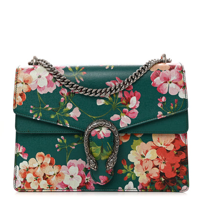 Gucci Calfskin Blooms Print Medium Dionysus Shoulder Bag Bright Emerald Multicolor 1 of 10