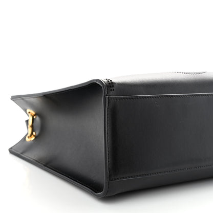 Fendi Vitello Liberty Plexiglass Stamp Patch Perforated Small Runaway Shopper Tote Black 8 of 9