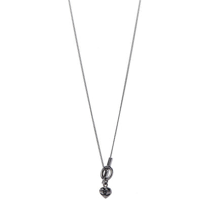 Chanel Mini Heart CC Necklace Ruthenium 1 of 6