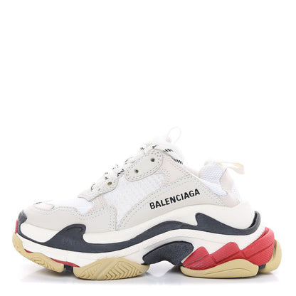 Balenciaga Fabric Mesh Womens Triple S Sneakers 38 Grey Red White 1 of 10