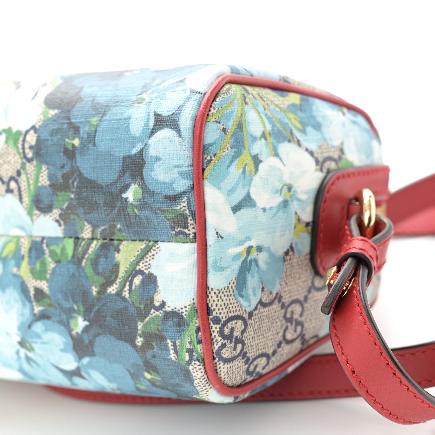 Gucci GG Supreme Monogram Blooms Mini Boston Navy Blue Hibiscus 10 of 10