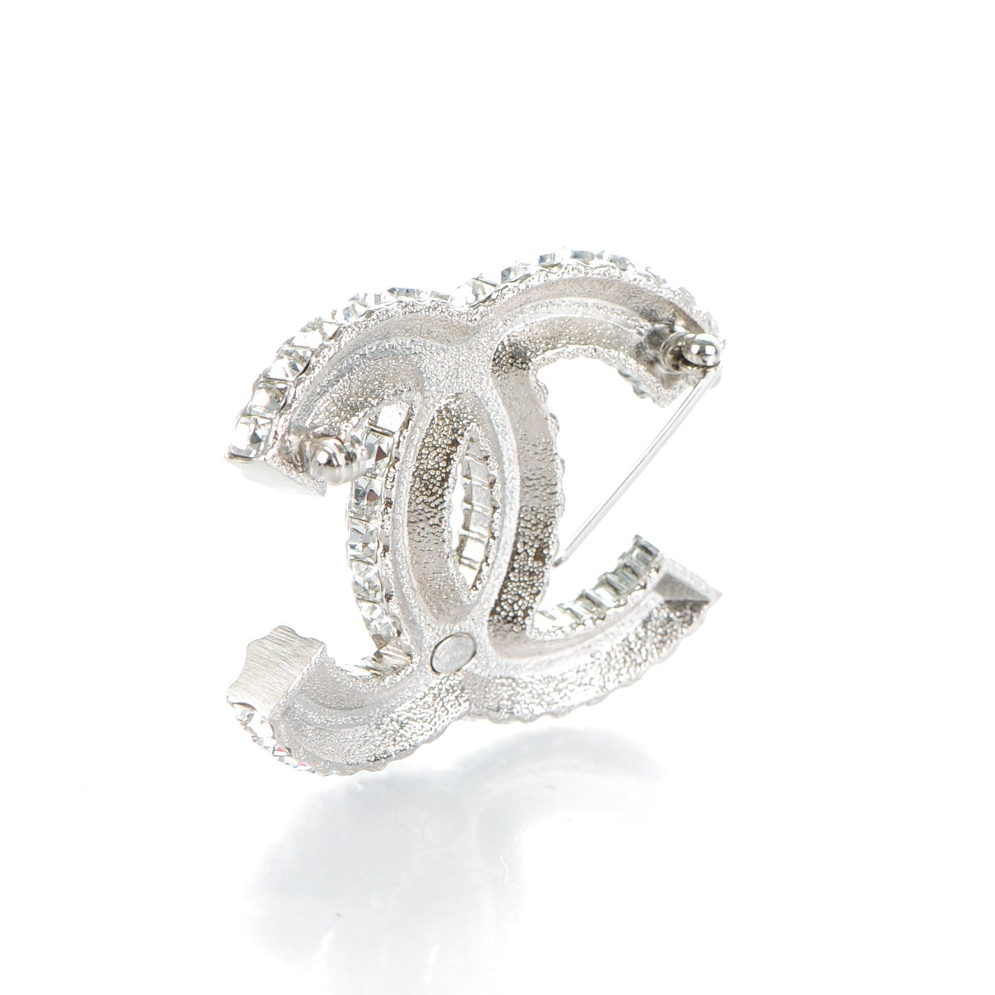 Baguette Crystal CC Brooch Silver