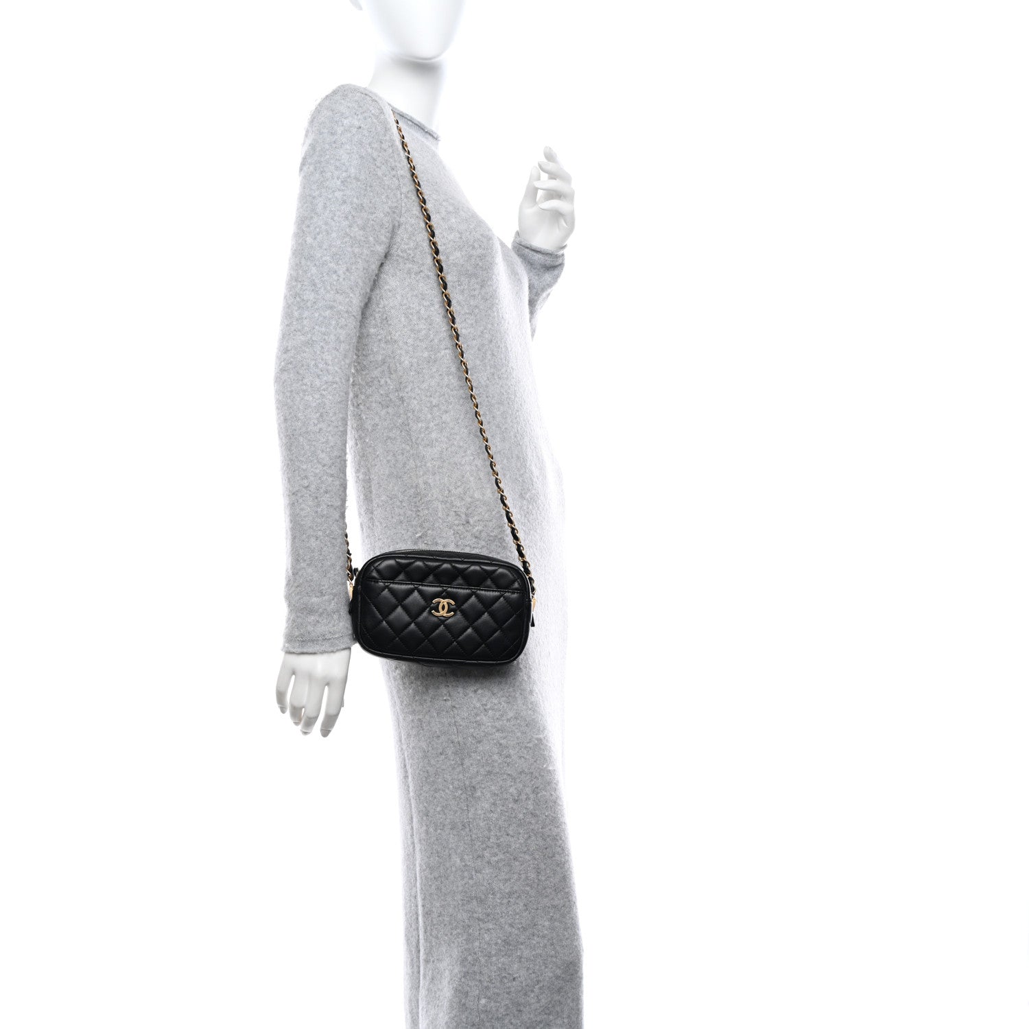 Chanel Lambskin Quilted Camera Bag Black 2 of 11