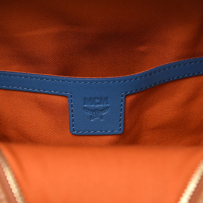 MCM Visetos Mini Stark Backpack Cognac Slate Blue 5 of 9
