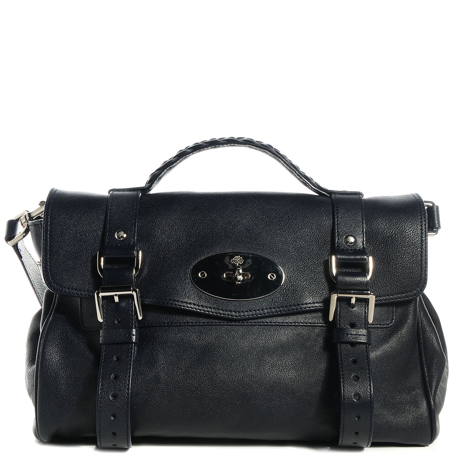 Mulberry Polished Buffalo Alexa Satchel Midnight Blue 1 of 13