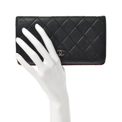 Chanel Lambskin Quilted Yen Wallet Black 2 of 6