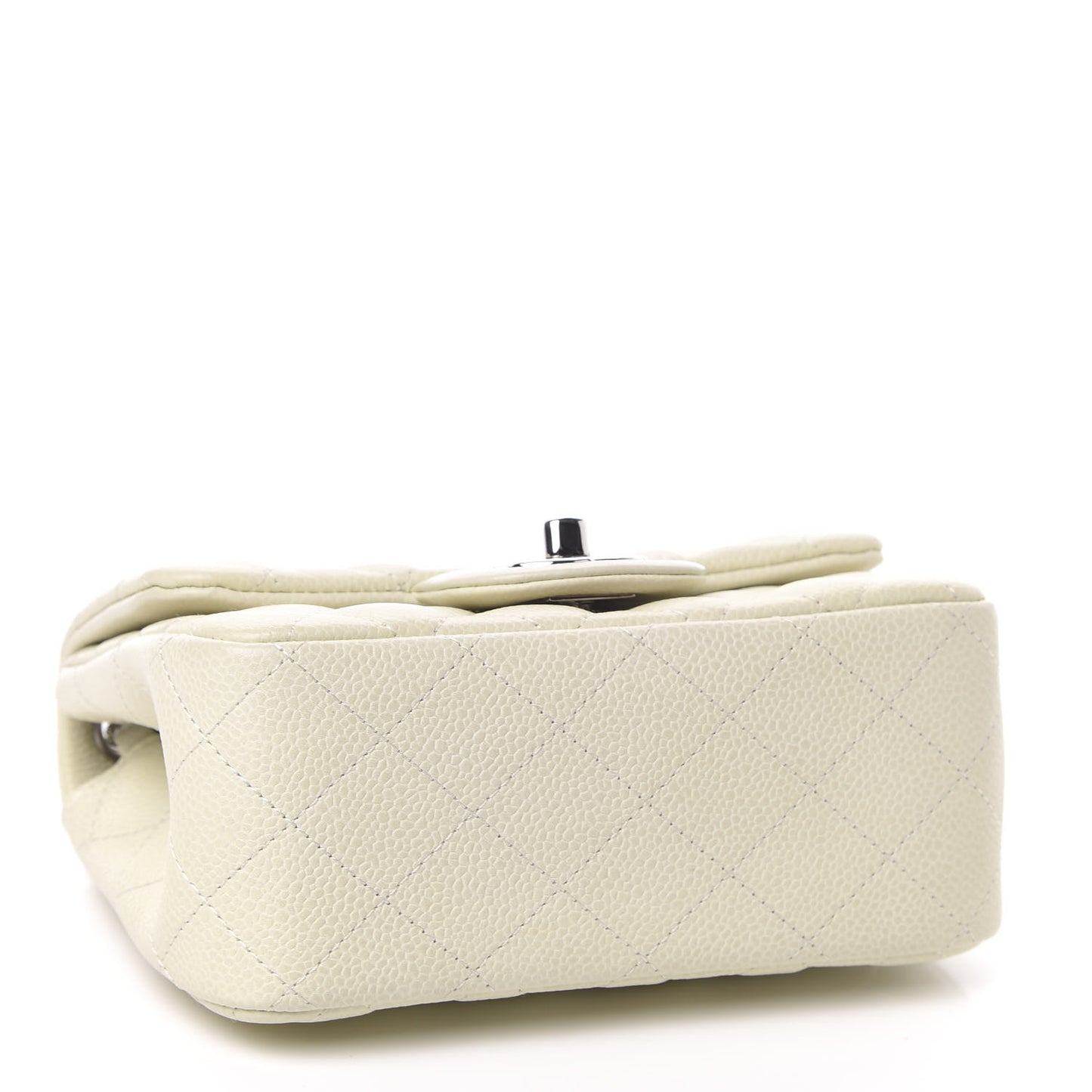 Caviar Quilted Mini Square Flap White