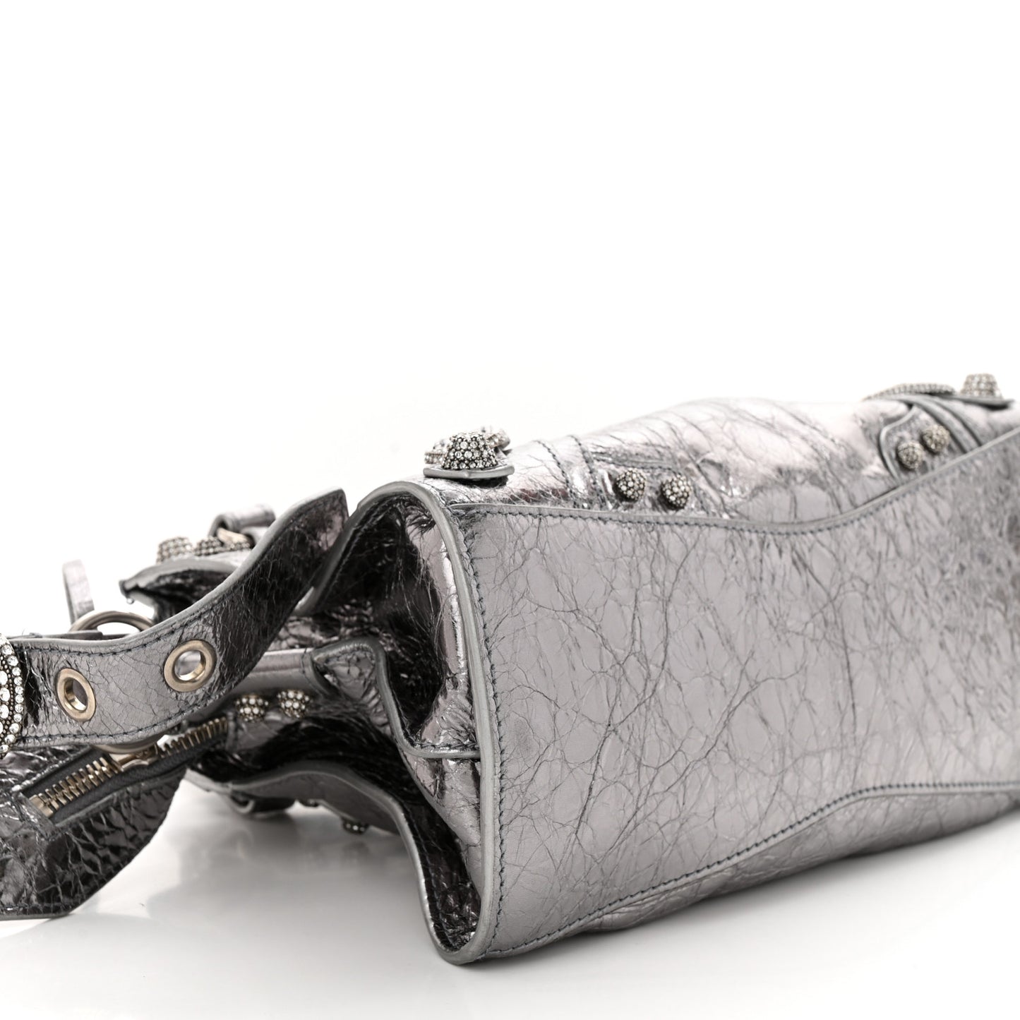 Agneau Arena Crystal Neo Cagole Handbag XS Silver