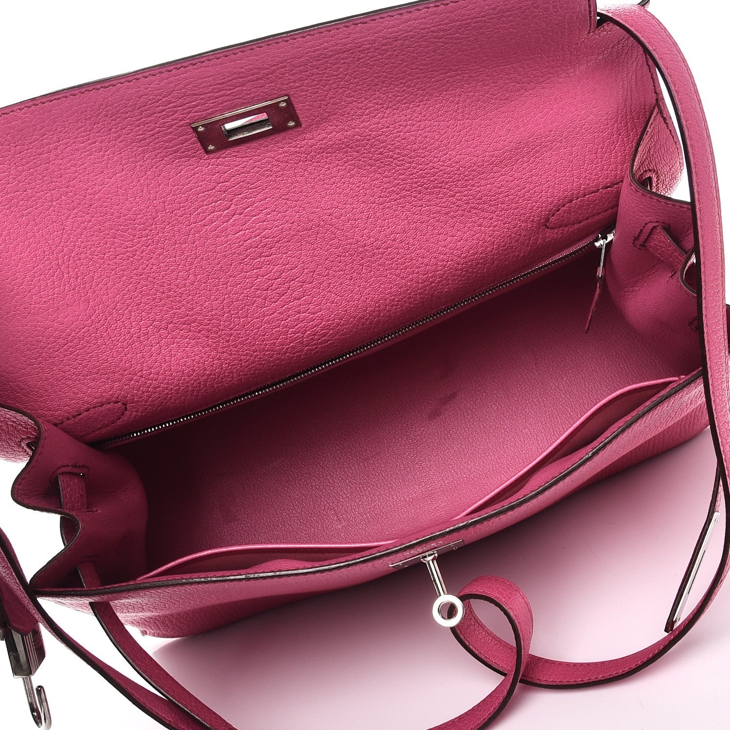 Hermes Chevre De Coromandel Kelly Sellier 32 Fuchsia 6 of 12