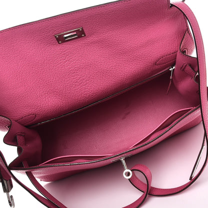 Hermes Chevre De Coromandel Kelly Sellier 32 Fuchsia 6 of 12