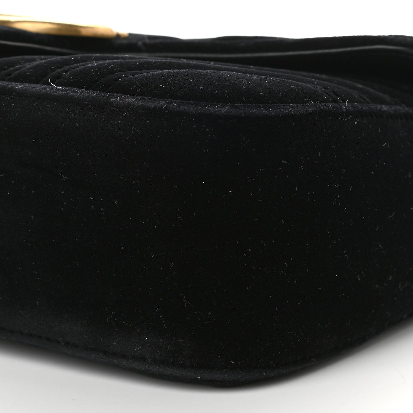 Velvet Matelasse Small GG Marmont Shoulder Bag Black