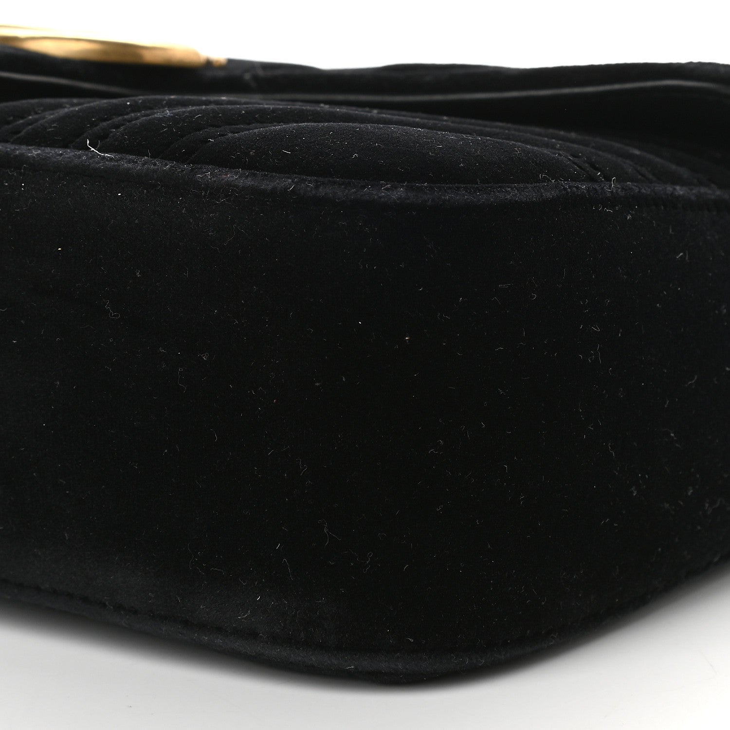 Gucci Velvet Matelasse Small GG Marmont Shoulder Bag Black 10 of 10