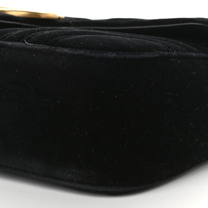 Gucci Velvet Matelasse Small GG Marmont Shoulder Bag Black 10 of 10