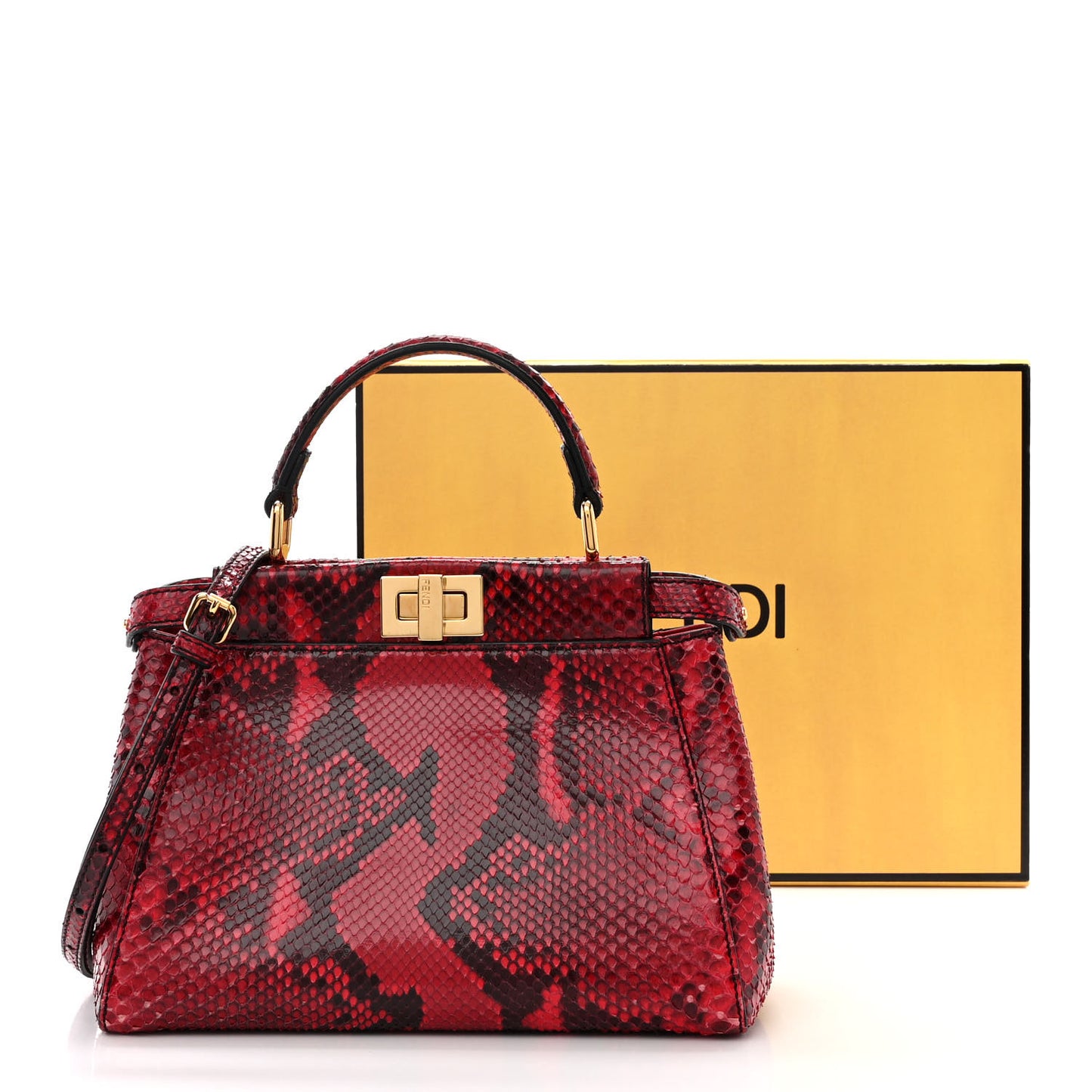 Snakeskin Shiny Nappa Mini Peekaboo Iconic Satchel