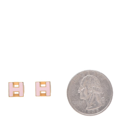 Hermes Gold Cage d'H Earrings Rose Dragee 2 of 5