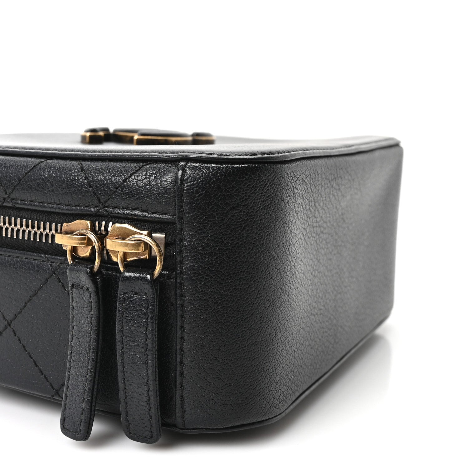 Chanel Shiny Calfskin Goatskin Small Coco Curve Vanity Bag Black 9 of 11
