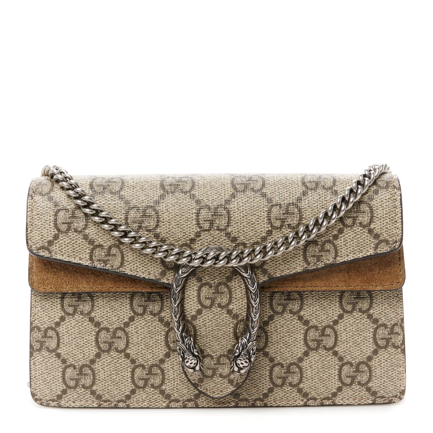 Gucci GG Supreme Monogram Super Mini Dionysus Shoulder Bag Taupe 1 of 9