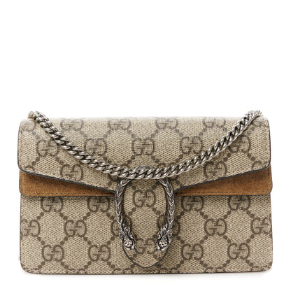 Gucci GG Supreme Monogram Super Mini Dionysus Shoulder Bag Taupe 1 of 9