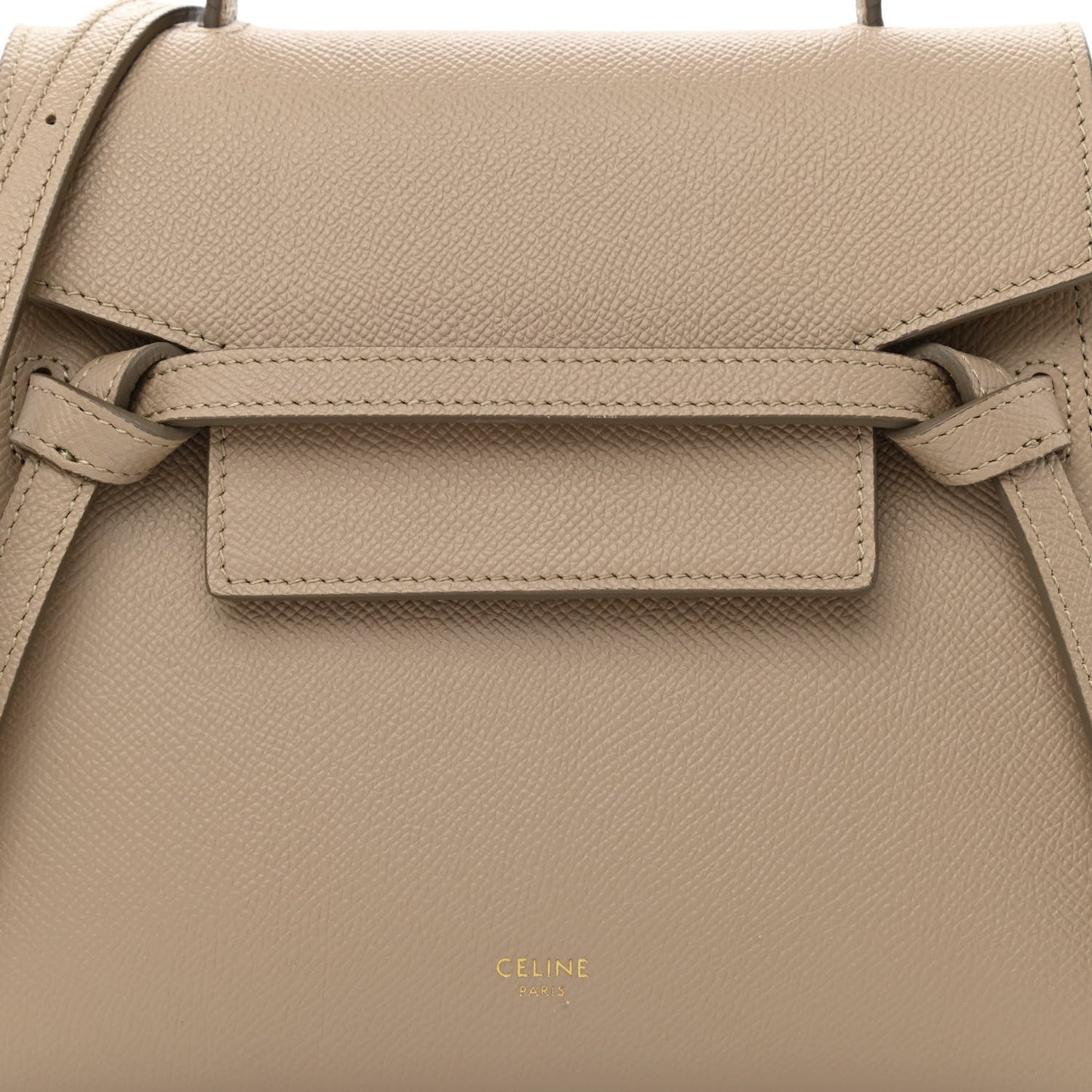 Grained Calfskin Nano Belt Bag Light Taupe